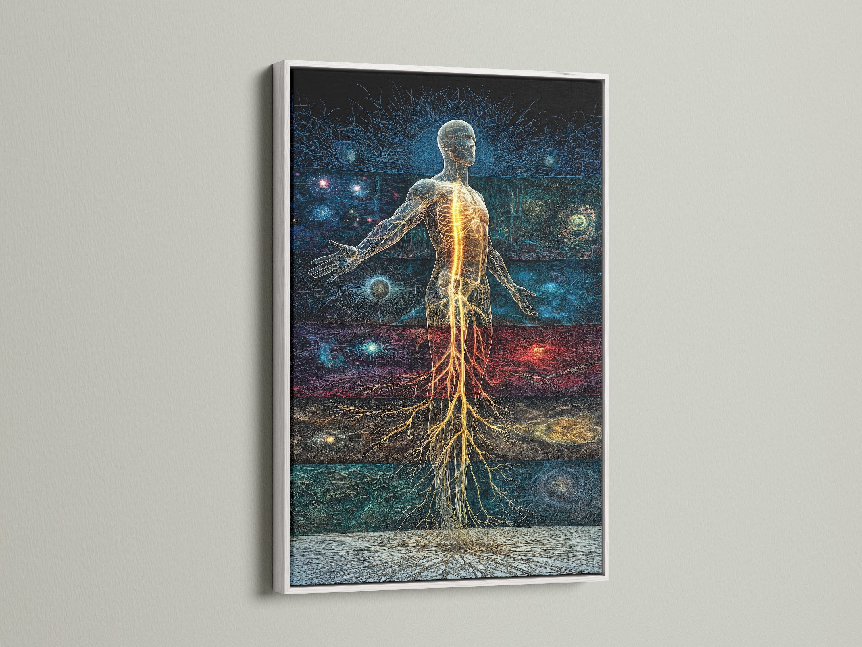 EV-03 presents a white frame. The white frame offers a clean and modern aesthetic. This frame makes artwork pop. White frames provide a versatile option. They complement various art styles and interior designs. It is a great choice.