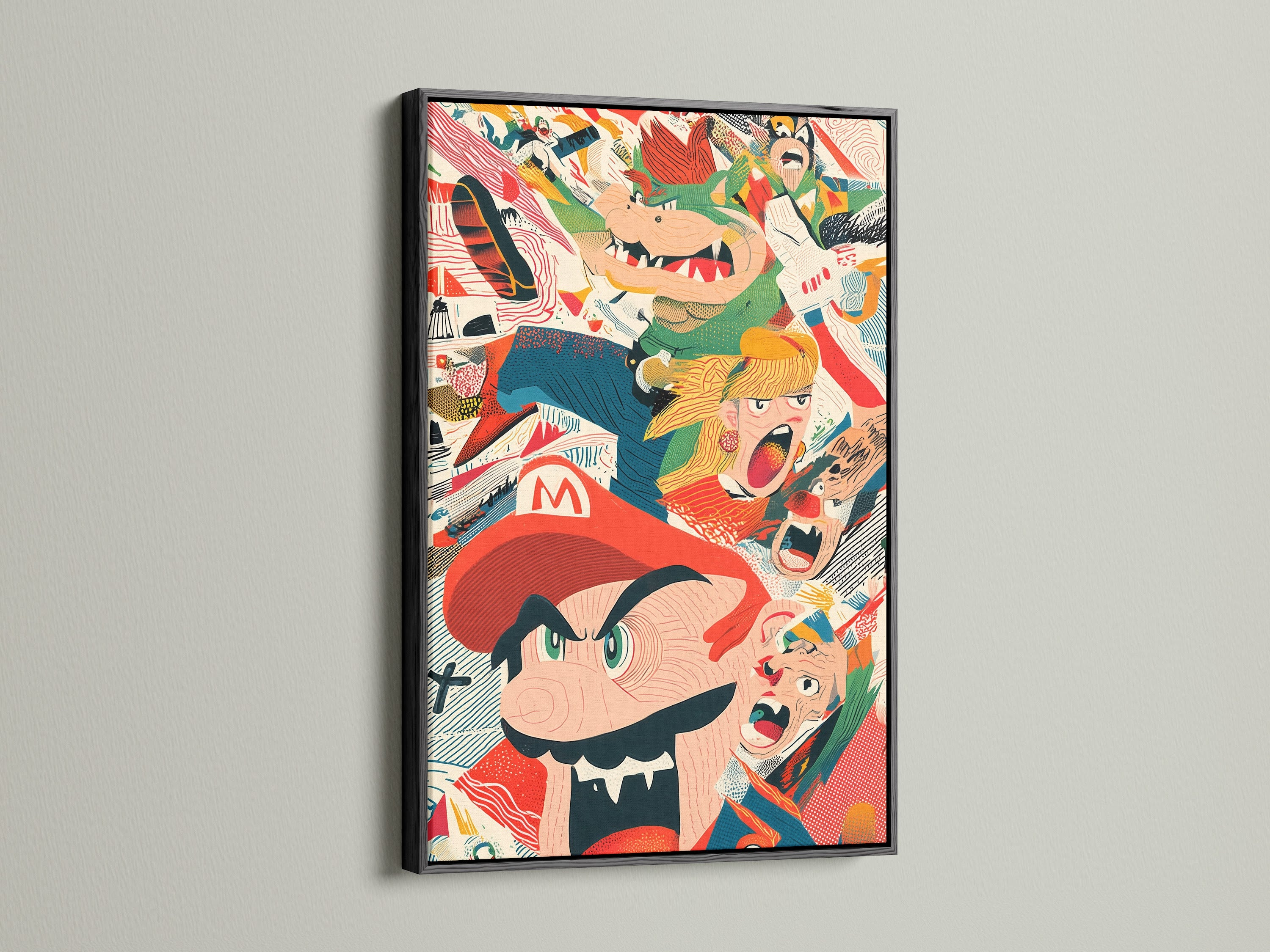 Retro Gaming Poster - Vintage Video Game Art, Colorful Character Wall Print, Nostalgic Gamer Decor, Arcade Style Home Art