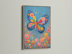 This oak frame enhances the beauty of the butterfly canvas print. The floral canvas brings a touch of nature indoors. This insect print is ideal for adding a pop of color to minimalist or Scandinavian styled homes.