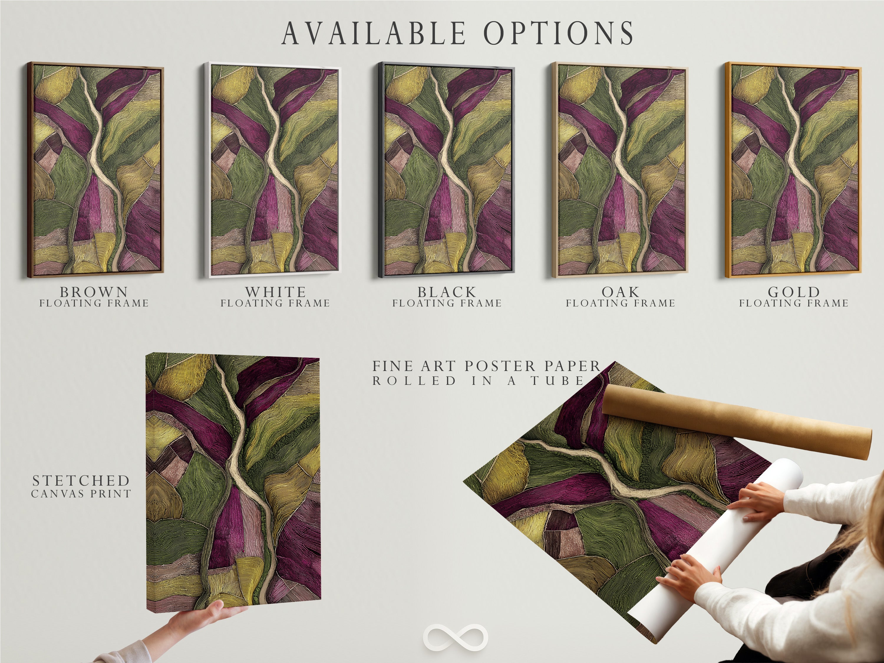 Available artwork options include stretched canvas prints fine art poster paper and floating frames. Choose the format that best suits your style. Each option enhances the artwork in its own way. Explore the possibilities and make your choice today. Numerous options are available.