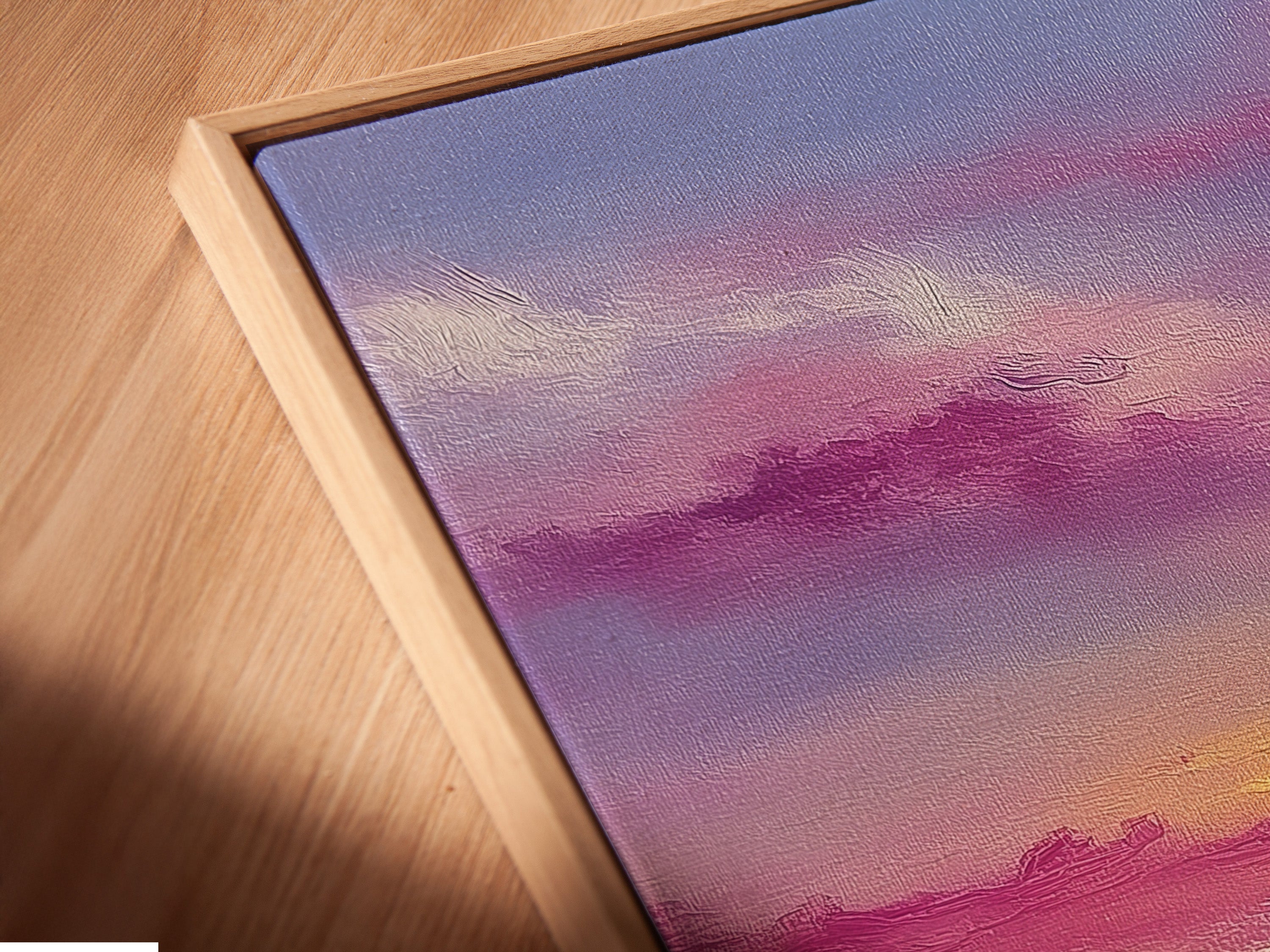Mountain Sunset Canvas Print - Purple Pink Sky Wall Art, Colorful Landscape Artwork for Bedroom Decor