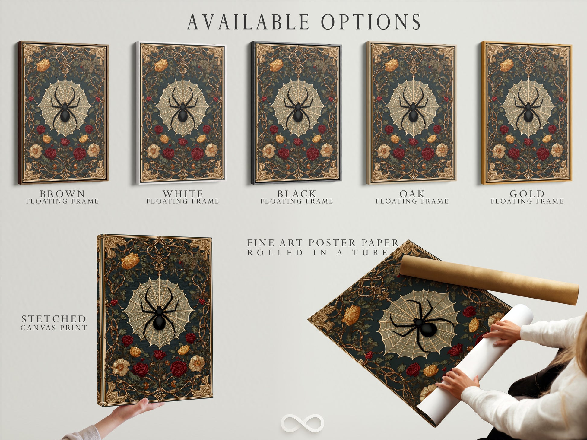 Available options for art prints. Choose between a stretched canvas print. Consider fine art poster paper. Or opt for a floating frame. Each option enhances the artwork. Customize your art to fit your style.