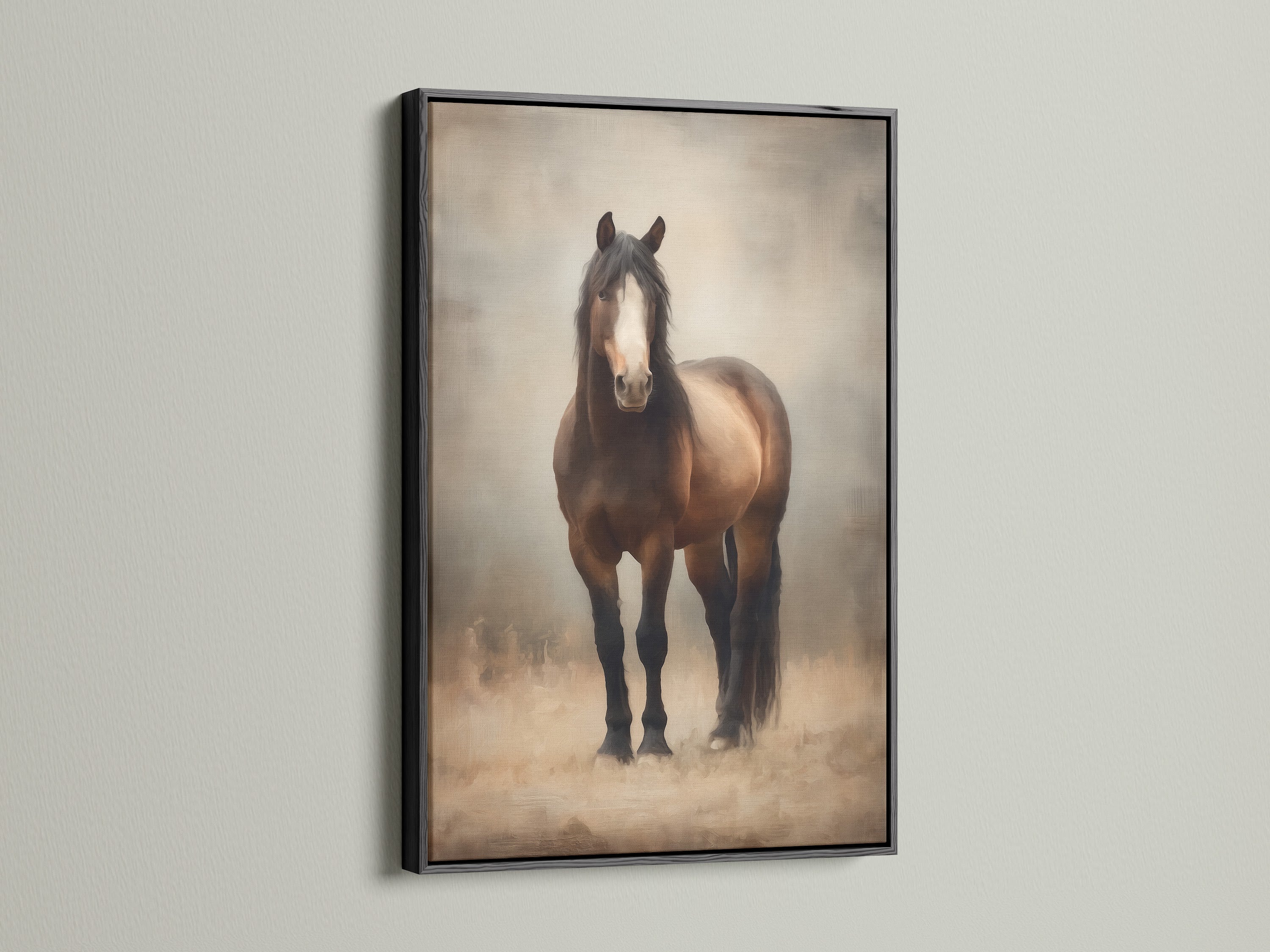 Majestic Brown Horse Print - Rustic Equine Wall Art, Western Home Decor, Animal Photography, Farmhouse Style Artwork for Living Room
