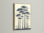 Enhance your home with nature artwork. This forest trees canvas print is framed in oak. The minimalist artwork adds a touch of nature. The neutral tones blend seamlessly with any decor. Ideal for living rooms bedrooms and hallways. A perfect Scandi-inspired accent.