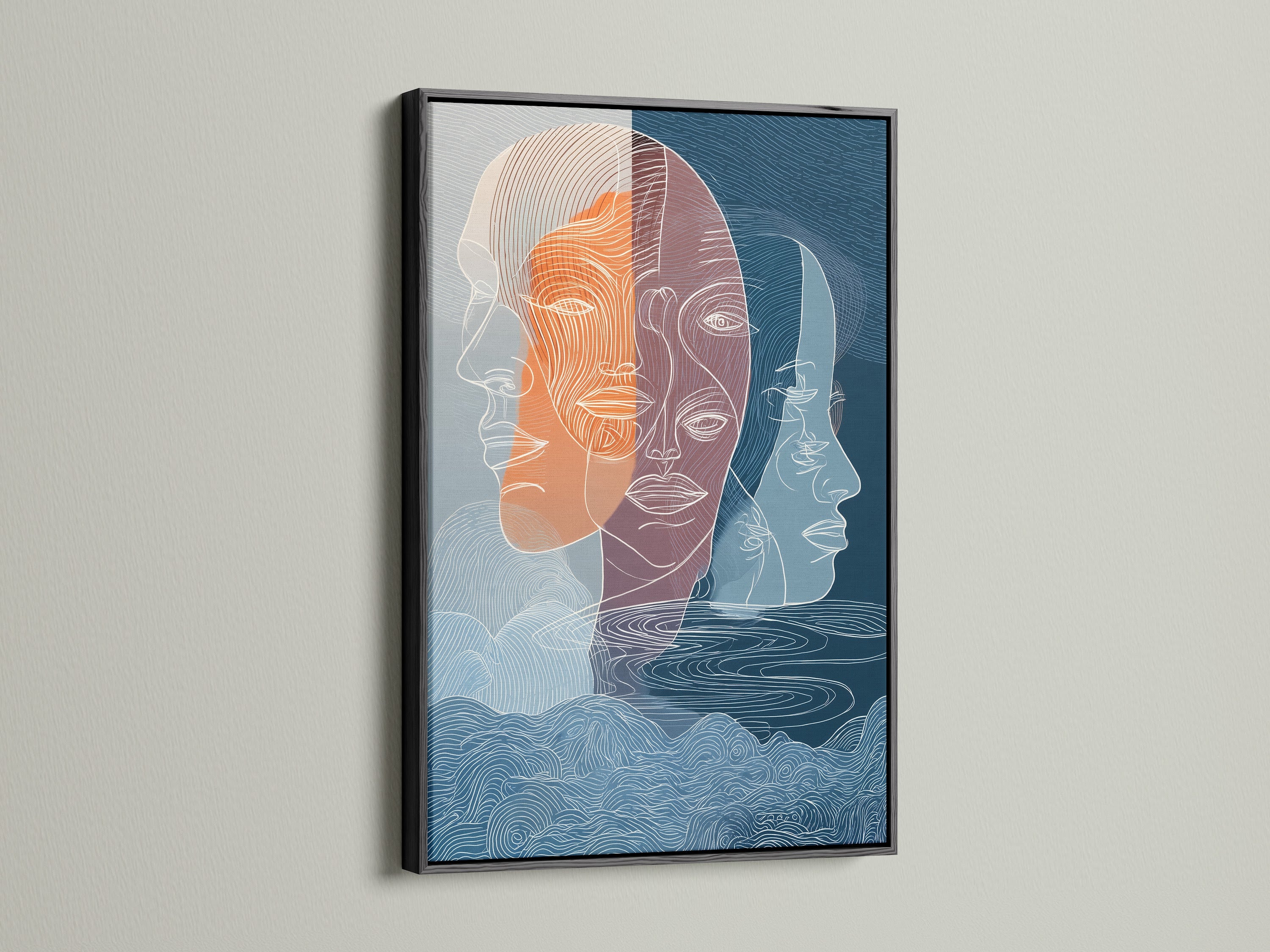 Artwork presented in a sleek black frame. The black frame adds a touch of elegance. This frame option provides a timeless and classic look. Enhance your artwork with this sophisticated choice. A perfect contrast to make your art pop.