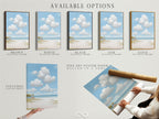 Available options include stretched canvas print. Also available fine art poster paper and floating frame. Choose the perfect style for your beach scene artwork. Many choices.