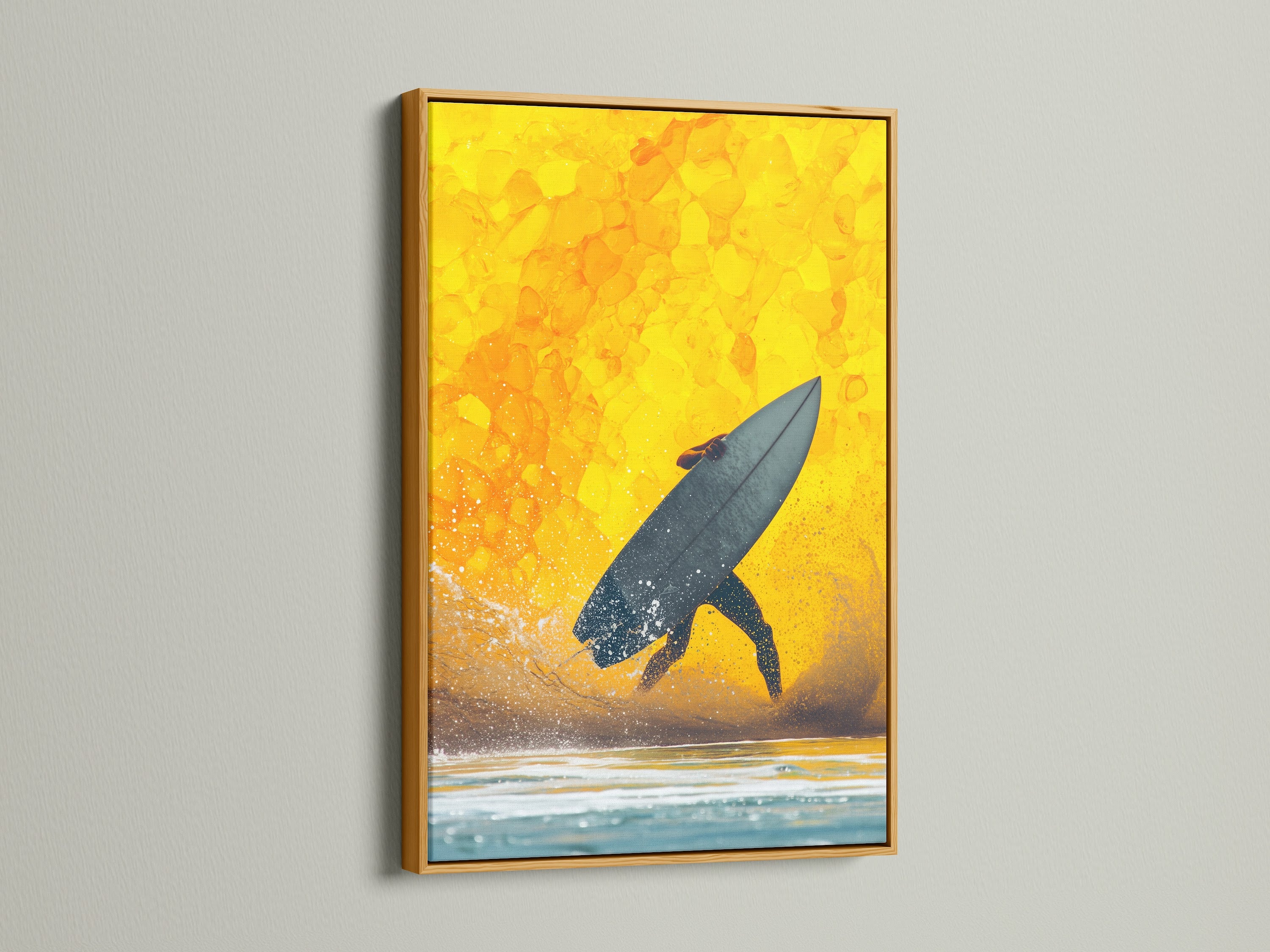 Gold frame — warm metallic accent for surfer artwork