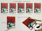 Explore available options for the Red Tree coastal landscape artwork. Choose from a stretched canvas print fine art poster paper or floating frame. Find the perfect style to match your decor. Bring the beauty of the beach into your home.