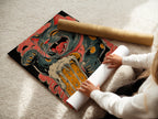 A woman is carefully rolling a fine art poster paper. She is ensuring its pristine condition. The paper is high-quality. Ideal for preserving delicate artwork. This ensures safe handling.