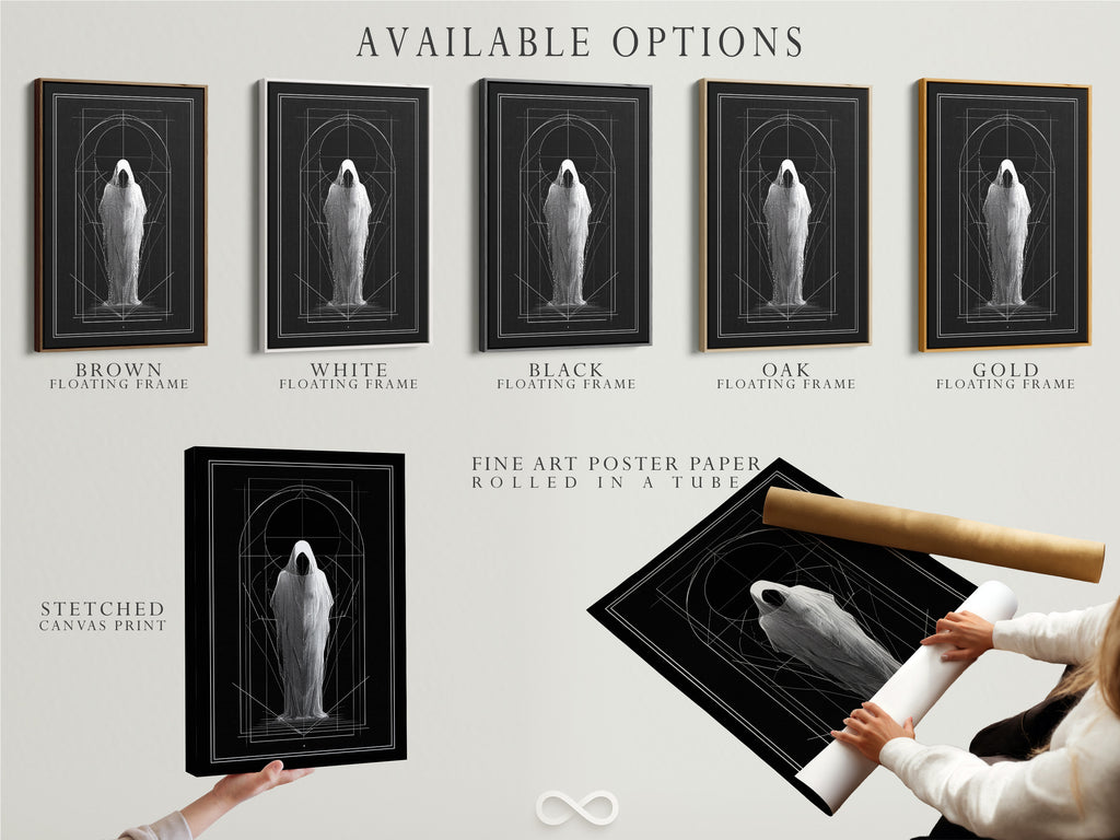 Available options for art prints. Stretched canvas prints. Fine art poster paper. Framed art with floating frames. Choose your preferred style. Options include oak white black and gold frames. Find the perfect artwork for your home.