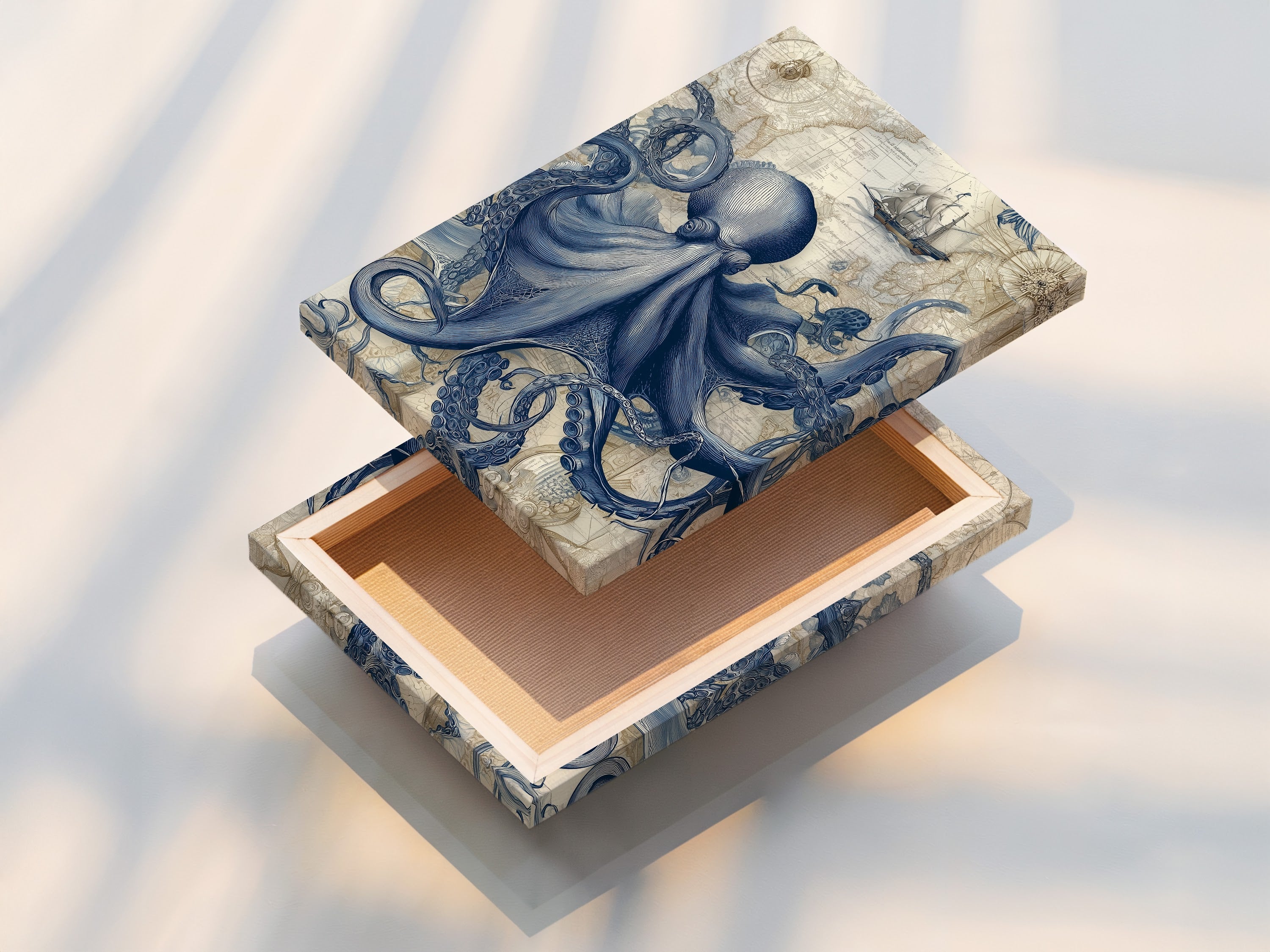 A stretched canvas print is ready to hang. The artwork is vibrant and gallery-wrapped. Add texture and visual interest to your space with our high-quality canvas prints.