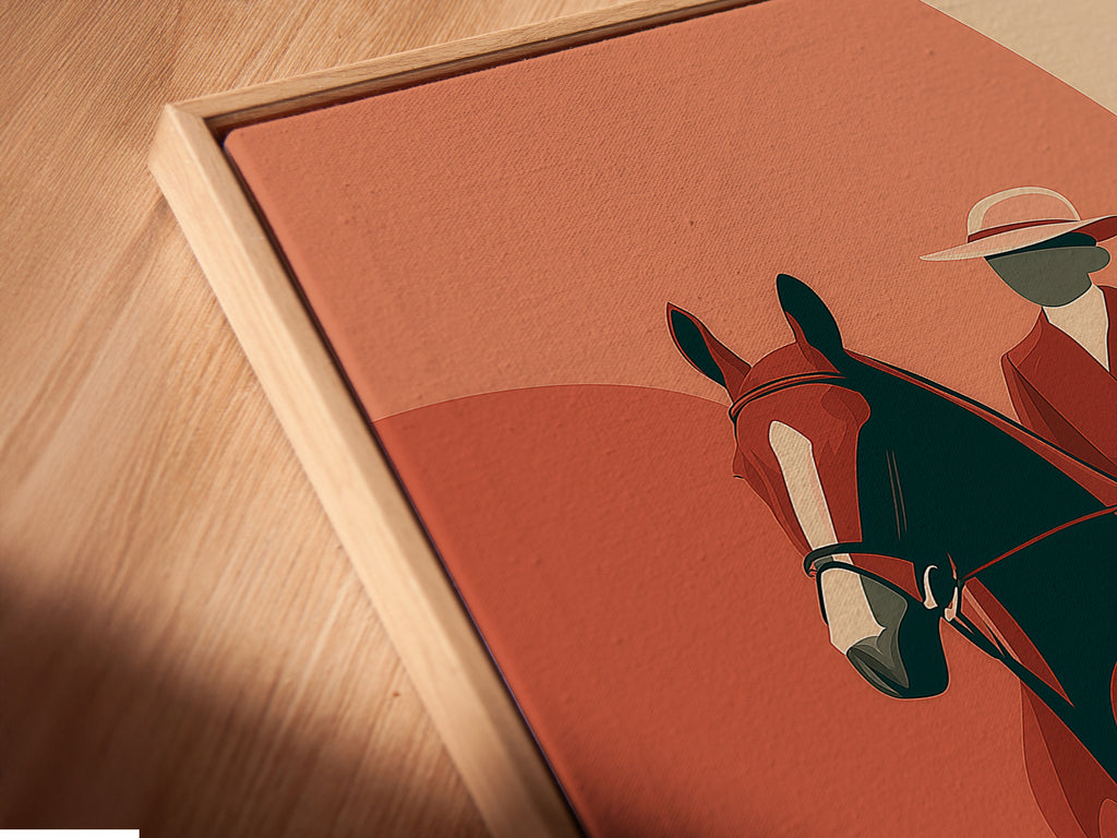 A close-up shot of a canvas print. It is set in a floating frame. The floating frame gives a modern gallery look. It separates the canvas from the frame. This enhances the depth and dimension of the artwork.