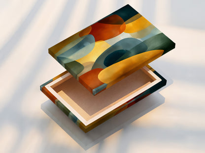Impression sur toile géométrique abstraite - Art mural moderne et coloré, formes contemporaines pour le décor du salon