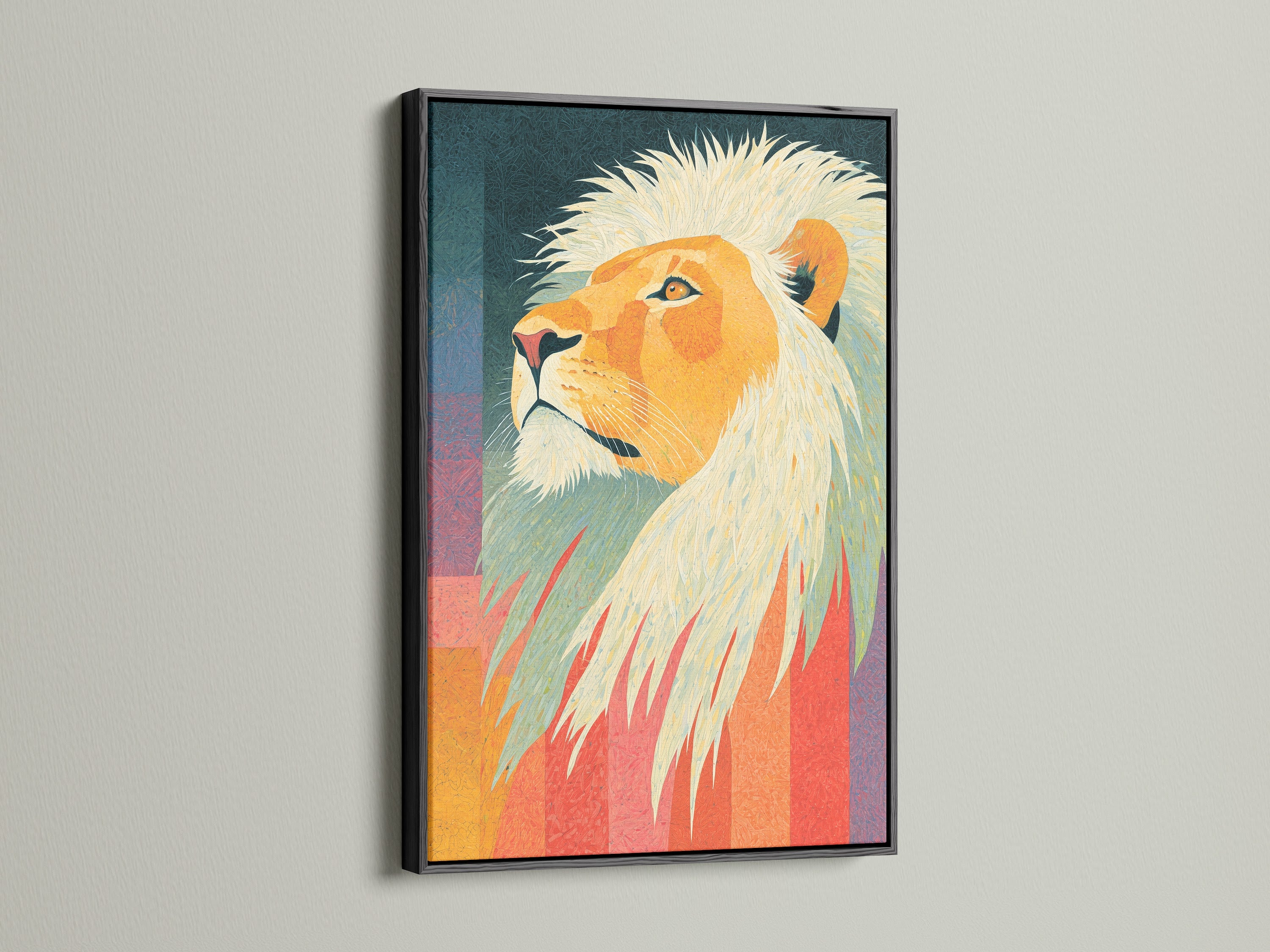 This image presents artwork in a black frame. A black frame offers a classic sophisticated touch. See how it enhances the art. Discover the impact of a black frame on your artwork. It adds depth to any piece.