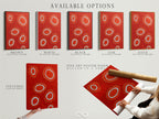 Explore available options including stretched canvas prints fine art poster paper and floating frames. Find the perfect medium for abstract red art. Customize your modern wall decor to suit your style. Discover high-quality materials and presentation options. Choose the ideal format for your geometric artwork.