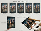 Available options for artwork. Options include a stretched canvas print a fine art poster paper and a floating frame. Each option offers a unique way to display artwork. Choose the option that best suits your style and needs. Enhance your space with the perfect artwork.
