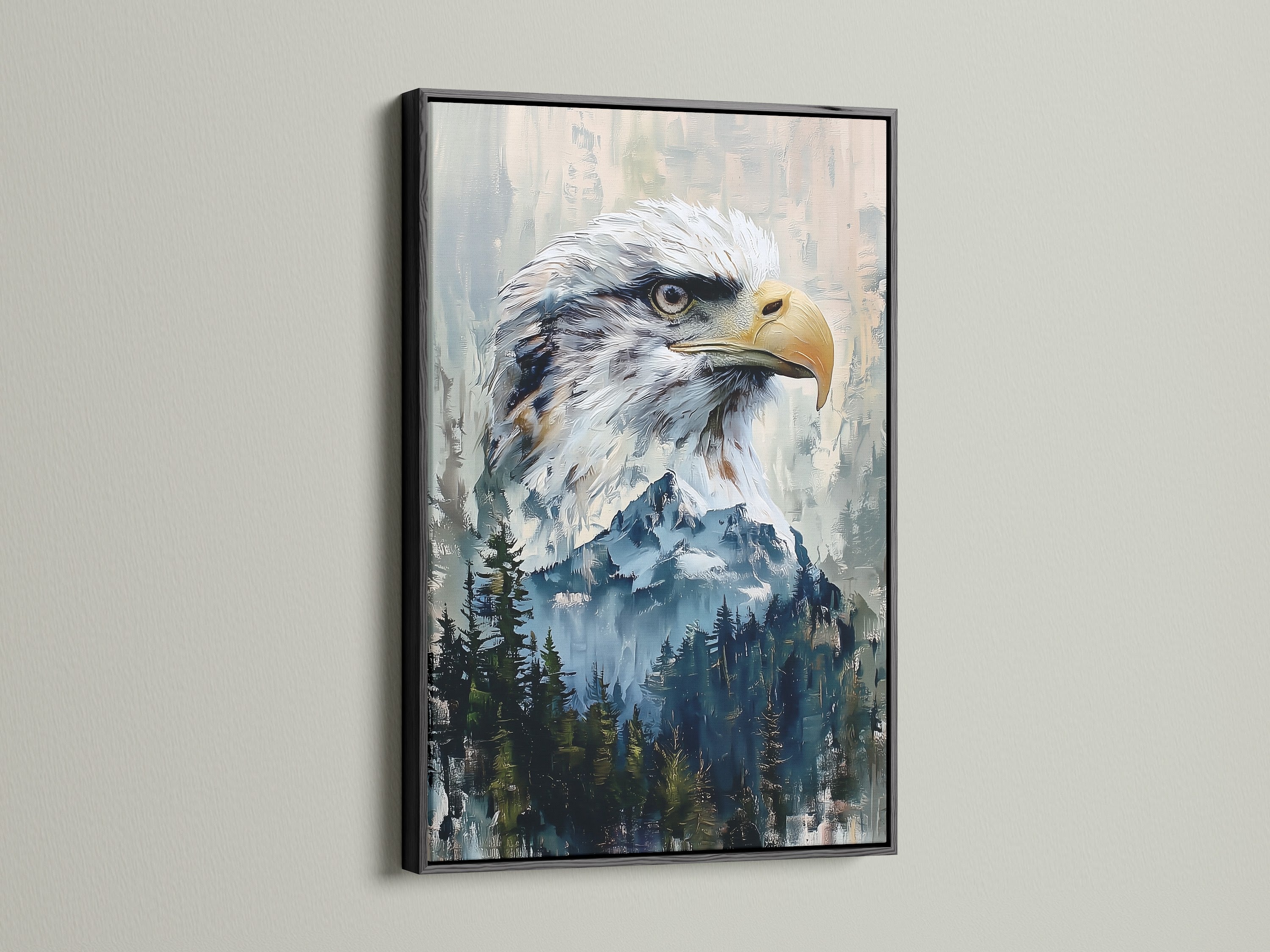 This artwork is displayed in a black frame. Black frames offer a sleek sophisticated look. They make a bold statement in any room. Explore our black frame options today.