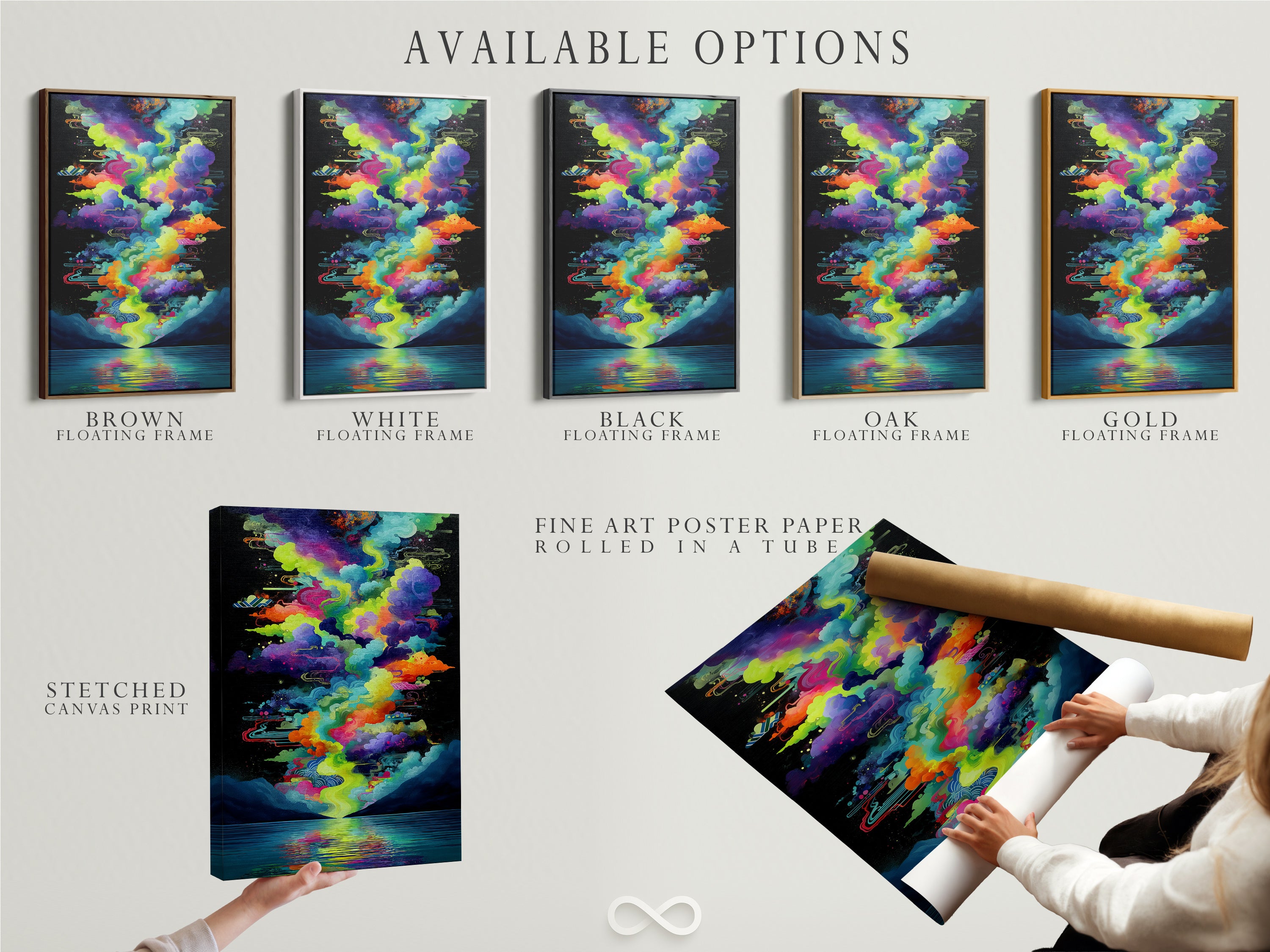 Explore available options including stretched canvas prints fine art poster paper and floating frames. Customize your colorful cloudscape artwork. Find the perfect modern art to suit your style. Discover abstract lake art today.