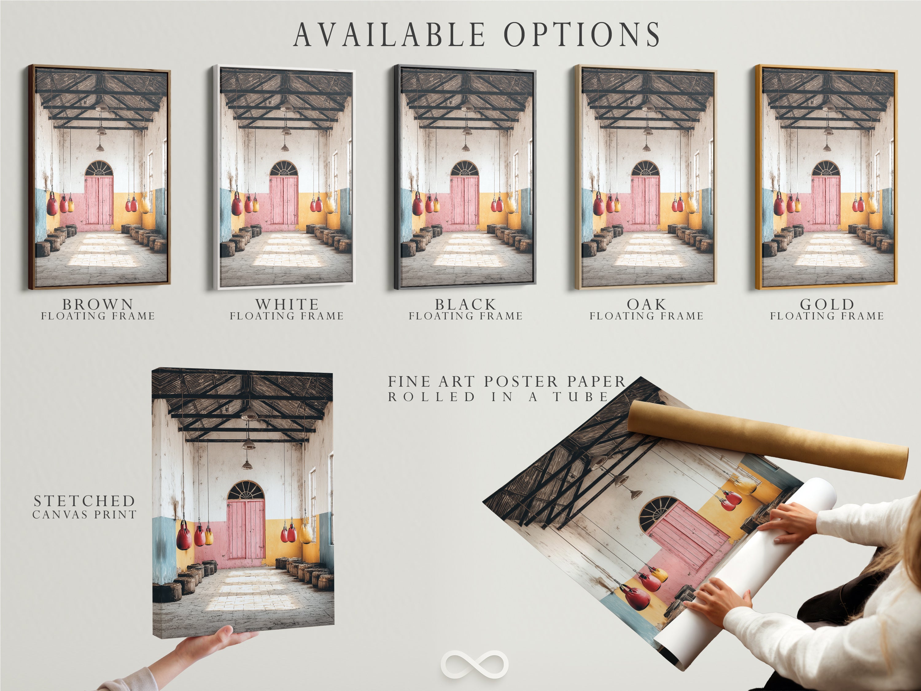 Available options include stretched canvas prints fine art poster paper and floating frames. Customize your vintage gym artwork to suit your style. Select the perfect format for your sport decor or boxing club decor. Enhance your space with unique wall art options. Perfect for any decor style.