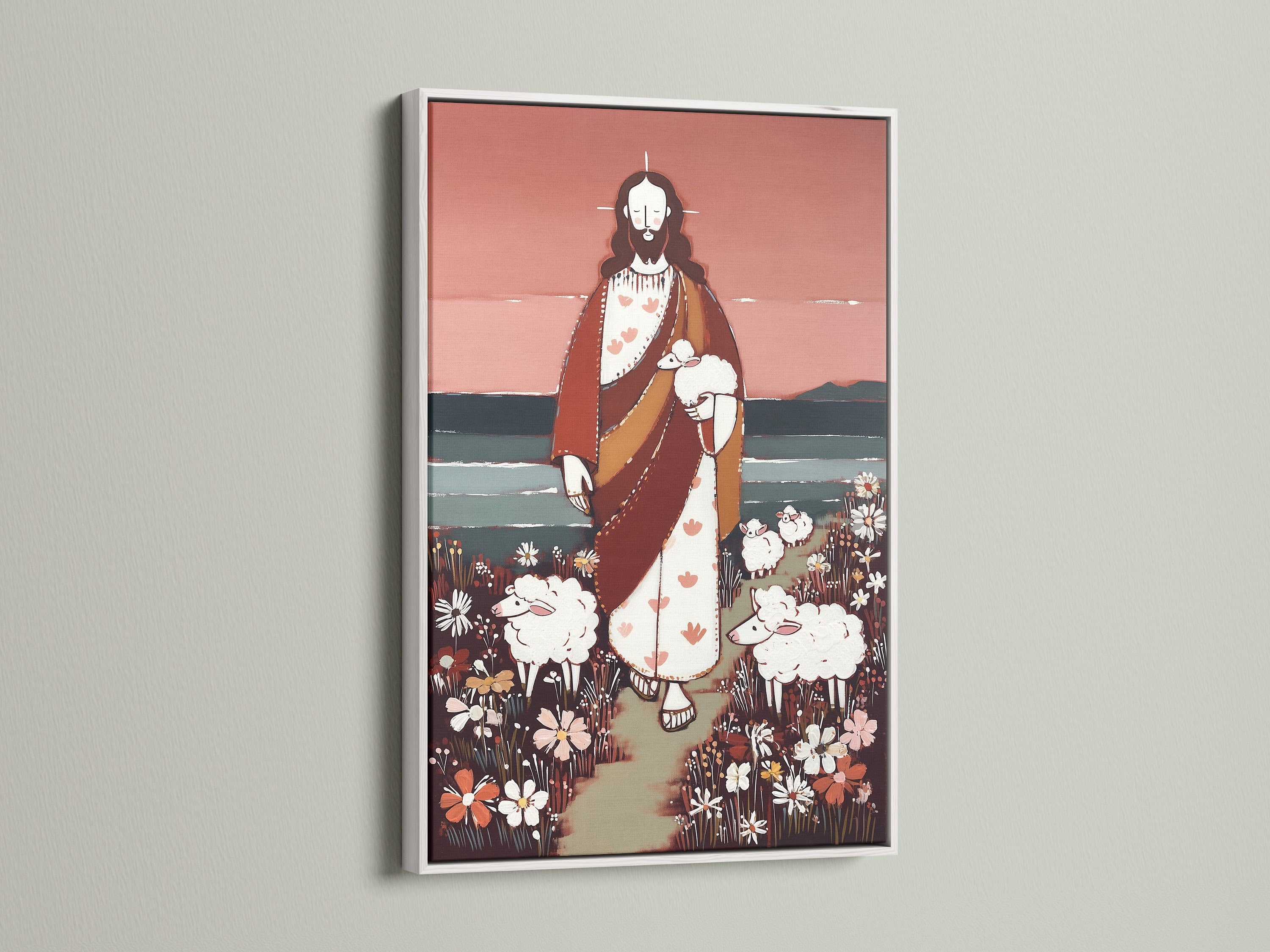 Artwork displayed in a crisp white frame. The white frame provides a clean modern look. It allows the artwork to stand out. Explore the versatility of white frames. It complements any color scheme. A timeless choice.