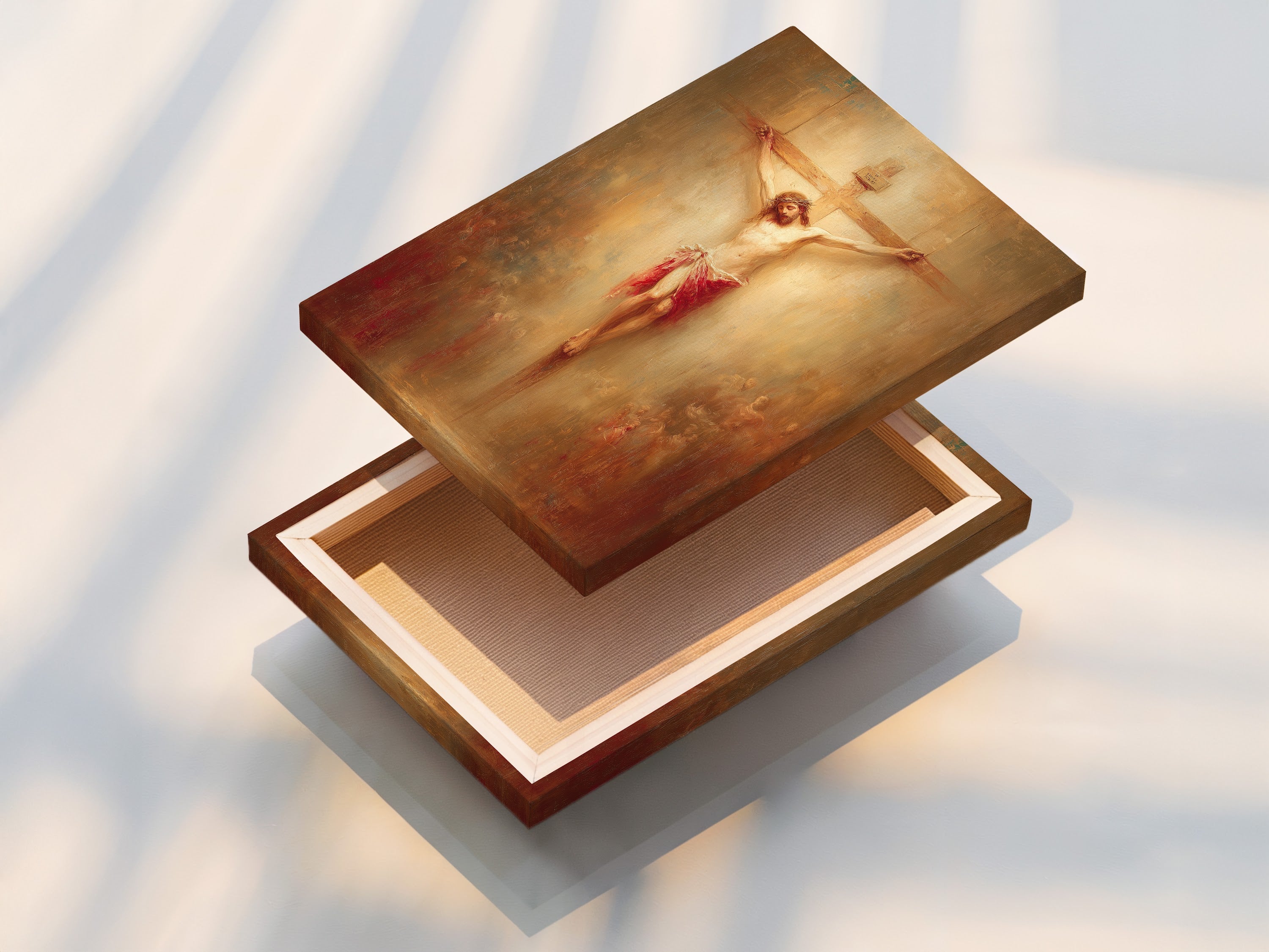 A stretched canvas print is displayed. The canvas is tightly stretched over a wooden frame. It provides a gallery-worthy look. Perfect for displaying artwork. The texture of the canvas enhances the visual experience. Explore our high-quality stretched canvas prints for your art.