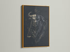 Add a touch of elegance to your space with the Bull Justice art print. This scales of justice canvas print is shown in a luxurious gold frame. Perfect for elevating your legal office or home decor. Shop now and add shine.