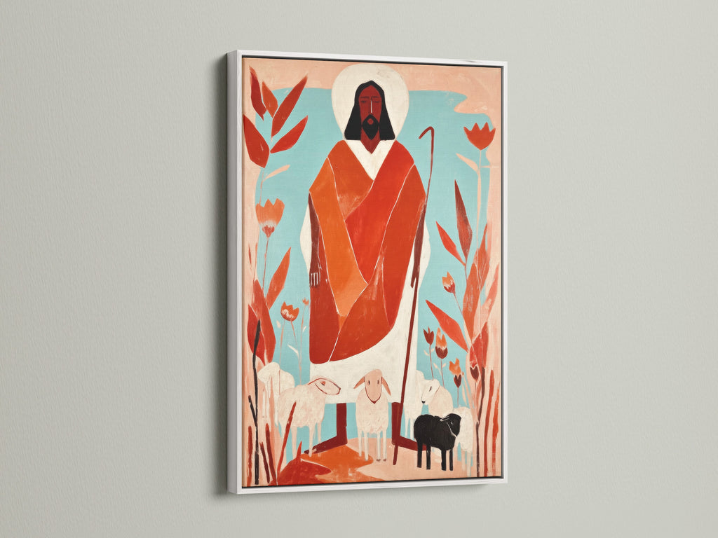 Artwork in a white frame against a clean white wall. The white frame offers a fresh and modern look. It complements any artwork style. Enhance your home decor with framed art. Explore our options today.