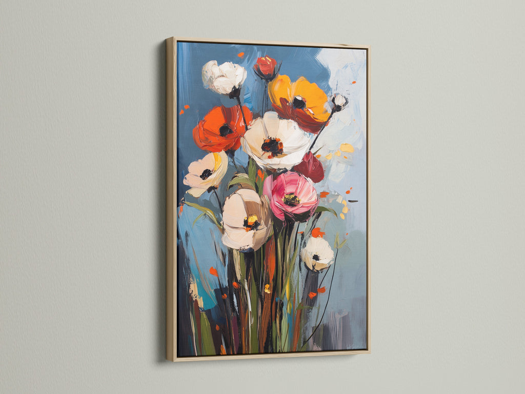 Artwork with an oak frame is featured. The frame enhances the artwork. Oak frames offer a natural and timeless aesthetic. Perfect for any style of artwork. Find the ideal frame for your artwork today.