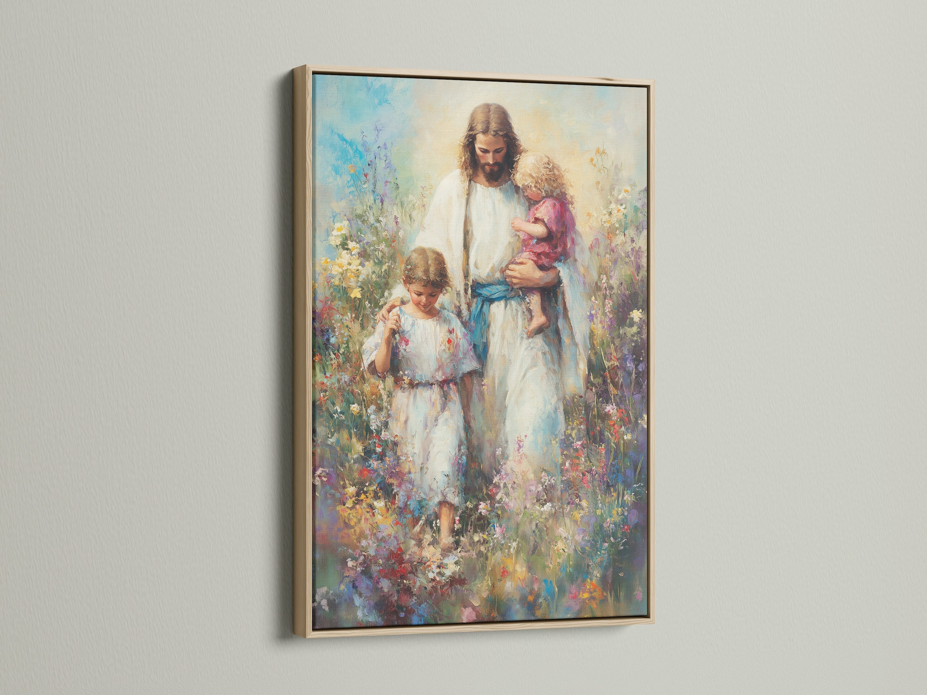 The artwork is beautifully encased in an oak frame. The oak frame adds a touch of natural warmth. The frame accentuates the artwork's beauty. Ideal for classic and contemporary interiors. Order this timeless piece to elevate your home's aesthetic appeal.