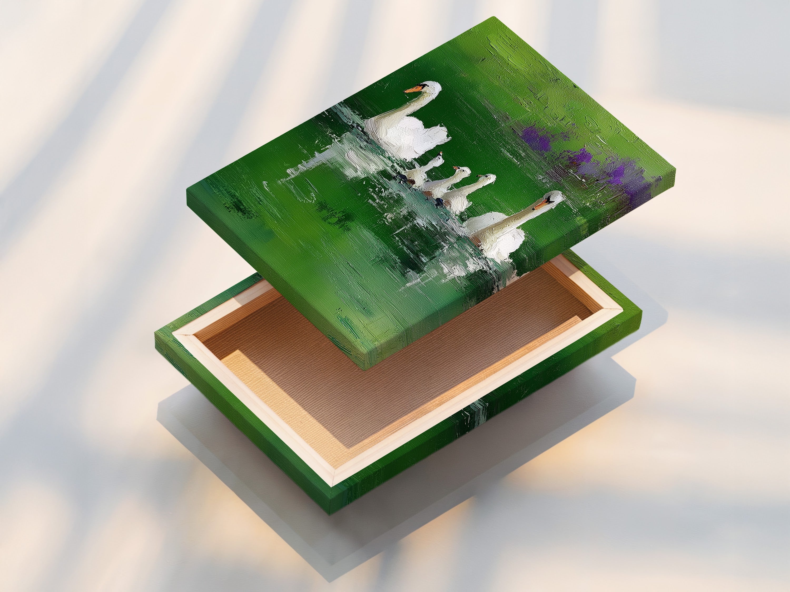 A stretched canvas print is displayed. The canvas texture enhances the artwork. The stretched canvas provides a gallery-ready look. It transforms any artwork into a sophisticated display. Perfect for homes and offices.