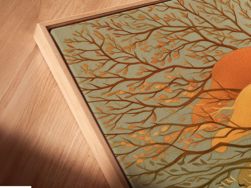 A close-up angled view of a canvas print featuring polar bear artwork in a floating frame. The beige and gray tones complement contemporary styles. Ocean waves add a calming touch. Perfect for kids' rooms playrooms classrooms and libraries.