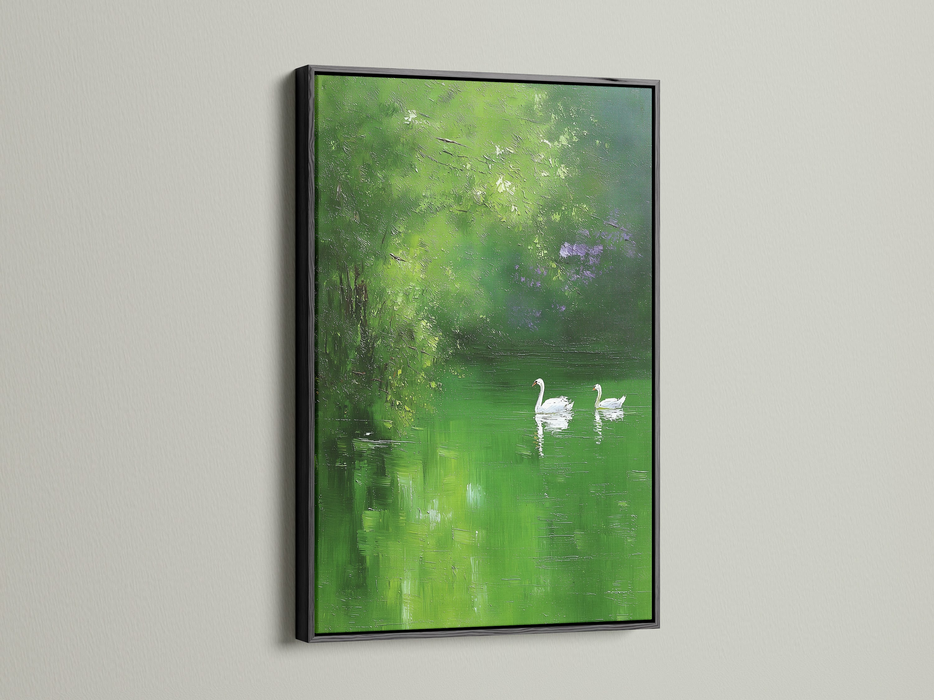 Artwork displayed in a sleek black frame on a white wall. The black frame provides a bold and sophisticated touch. Make a statement with our black-framed art. Perfect for contemporary spaces. Discover the elegance of black frames for your favorite prints.