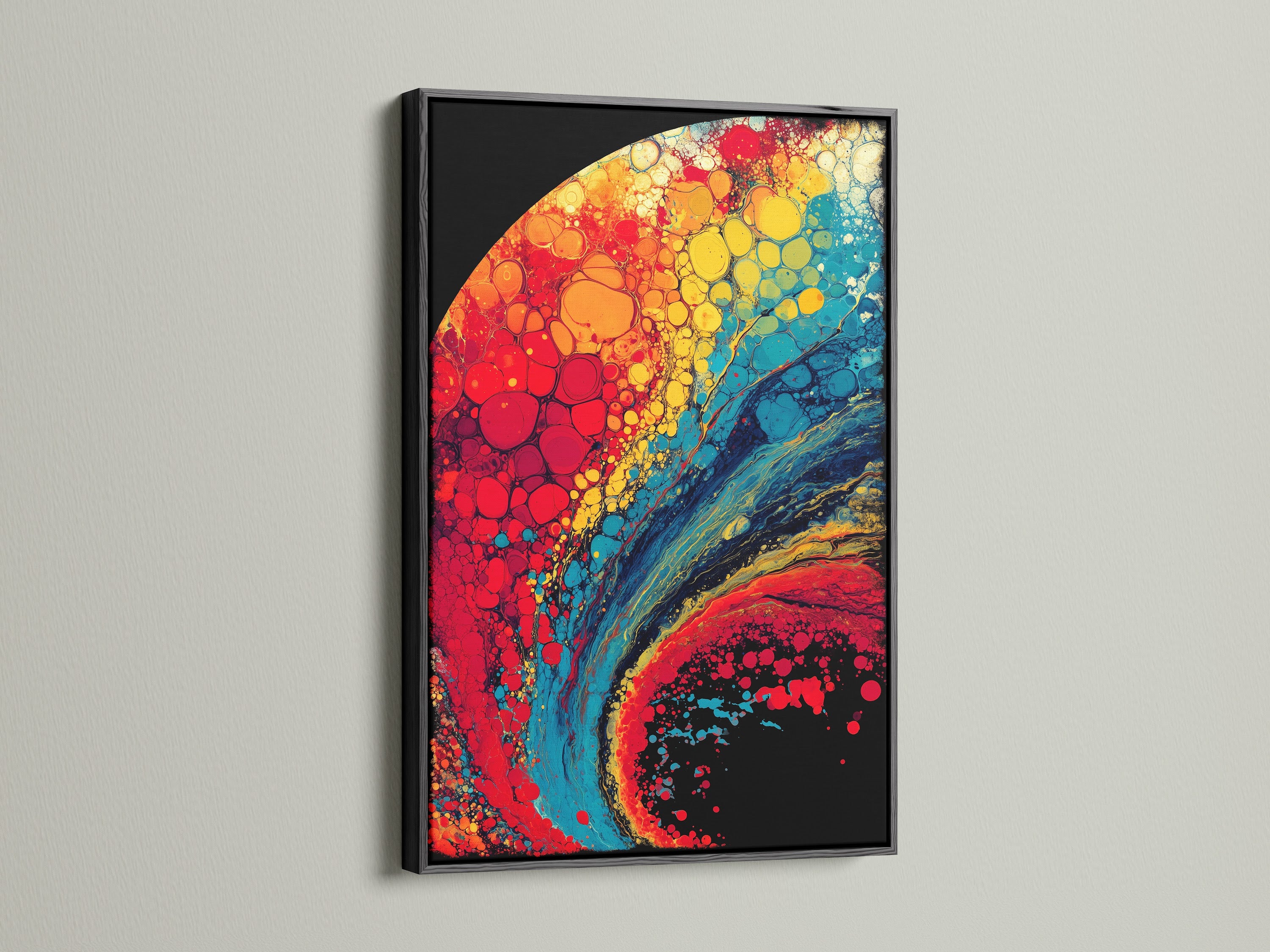 Here is artwork displayed in a sleek black frame. The bold frame adds a touch of sophistication. The dark frame creates a striking contrast. Black frames provide a classic and refined presentation for your artwork.