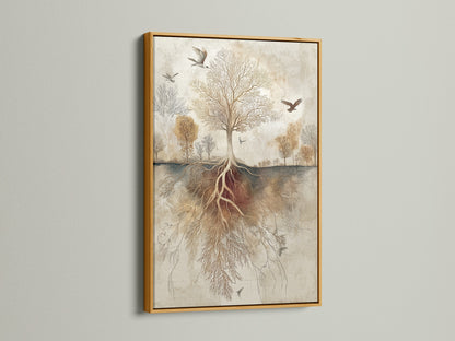 Discover artwork in a gold frame. Adds a touch of luxury and glamour. The gold frame enhances the artwork's elegance. Ideal for classic or opulent interiors. The gold frame provides a sophisticated touch. This framed art elevates any space. It brings warmth and richness.