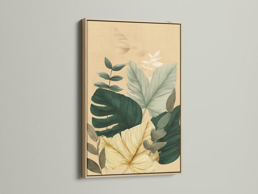 Artwork in an oak frame. The frame enhances the artwork's natural beauty. Oak frames offer a warm and timeless aesthetic. Perfect for living rooms and office spaces.