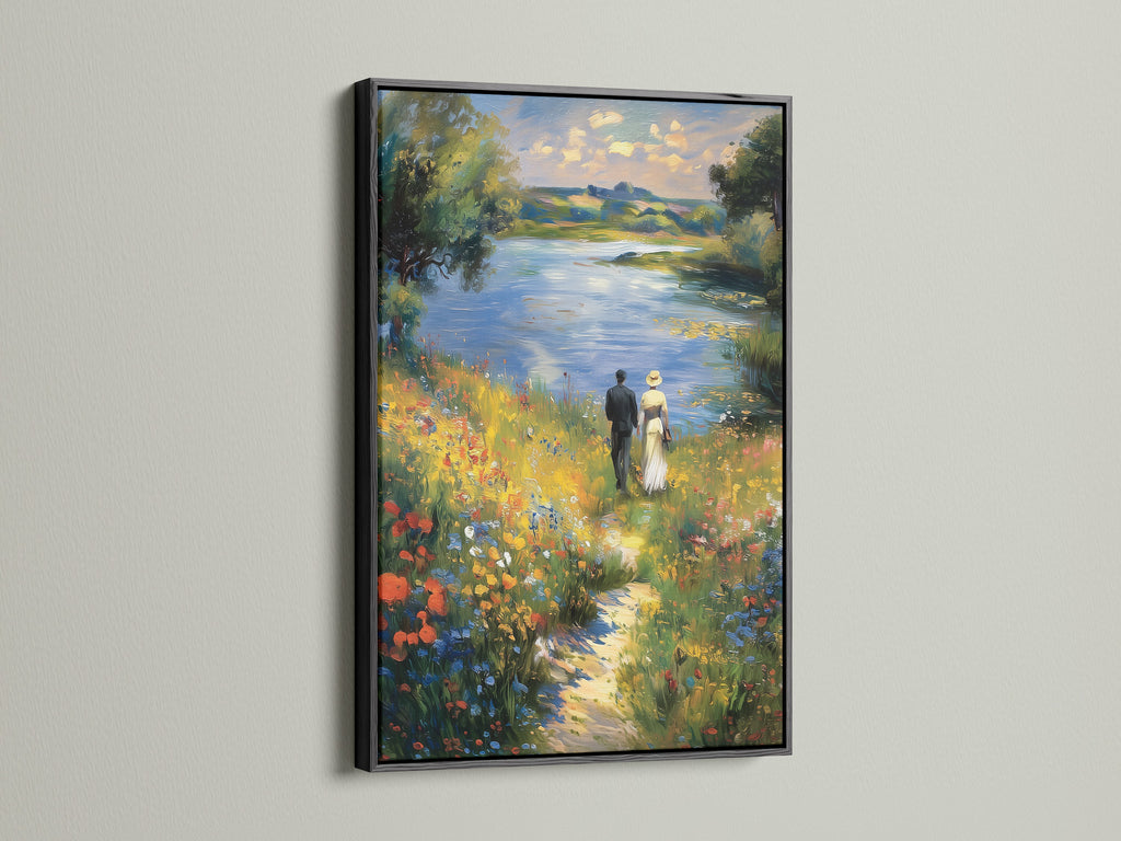 Artwork in a black frame. The black frame adds a touch of sophistication. It provides a strong contrast to the art. This frame is ideal for bold artwork. A stylish choice for a modern space.