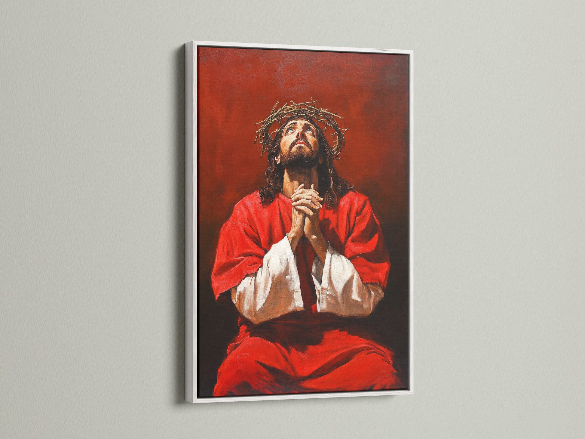 This is a clean white frame showcasing art. The white frame offers a modern look. It helps artwork stand out. Perfect for any room wanting a fresh aesthetic. Explore our white frame options today.