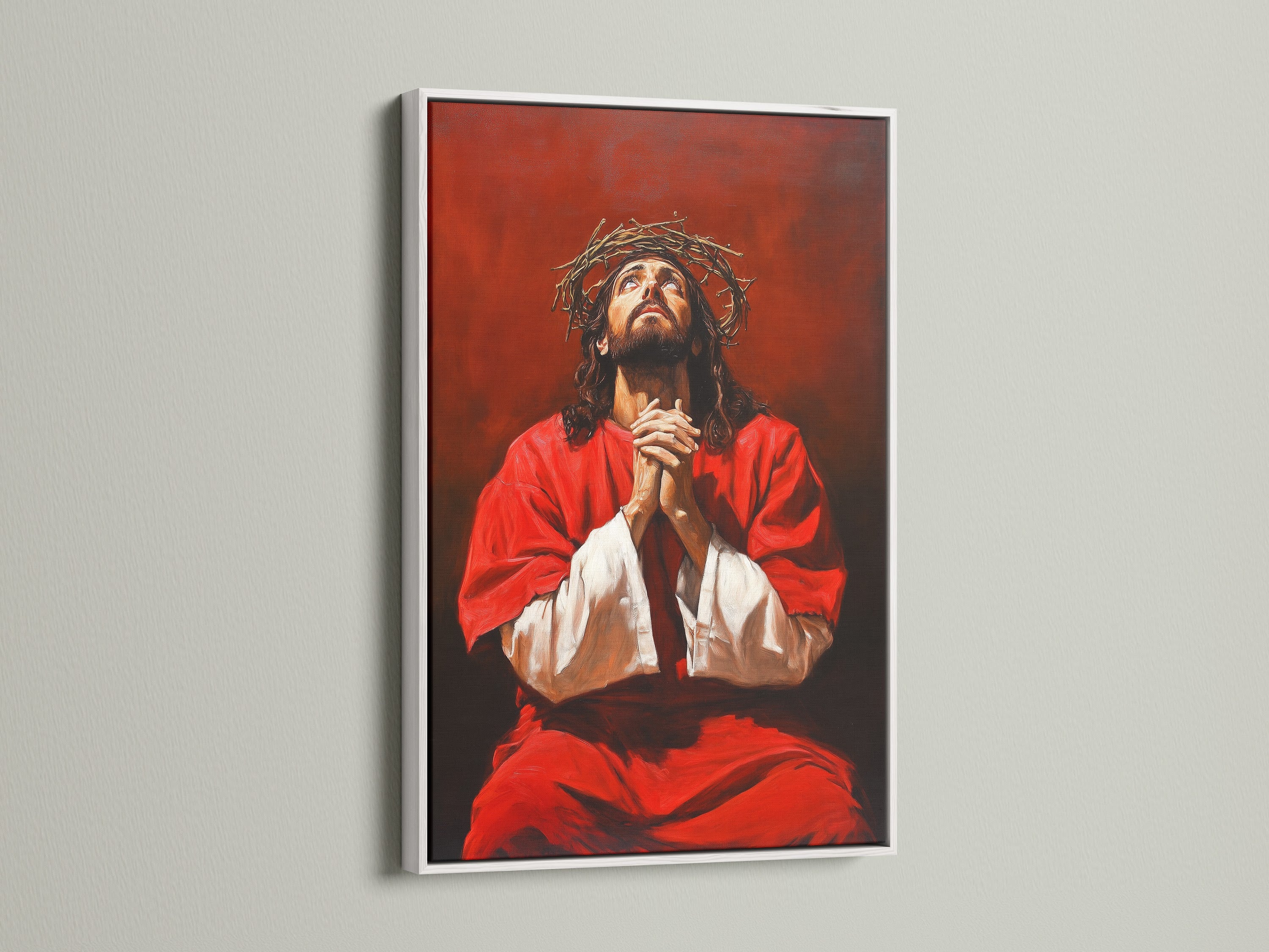 This is a clean white frame showcasing art. The white frame offers a modern look. It helps artwork stand out. Perfect for any room wanting a fresh aesthetic. Explore our white frame options today.