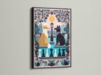 The Fox and Wolf Canvas Print is elegantly framed in black. This chess art piece is a whimsical addition to any kids room. The fable artwork features a charming pink pastel palette. It's an ideal animal art print for nursery wall decor. Perfect for those who appreciate cute and contemporary storybook art.