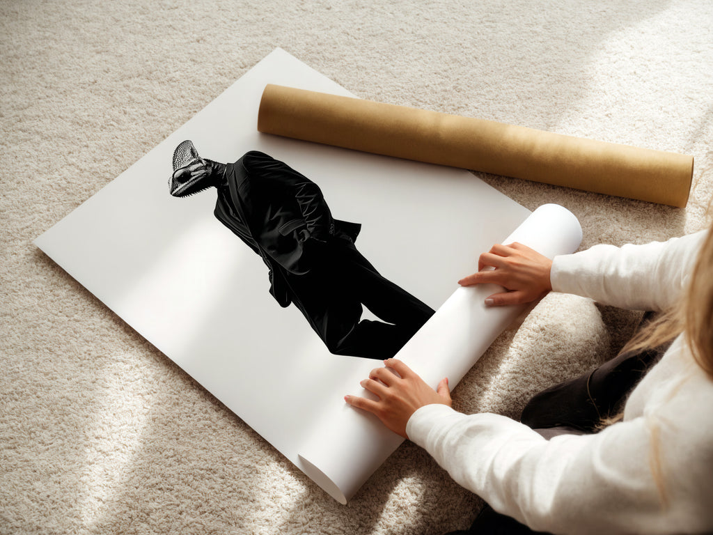 Watch as a woman rolls out fine art poster paper. This high-quality paper ensures vibrant prints. The smooth surface enhances the artwork. It is perfect for detailed art. Learn about our premium poster paper options.