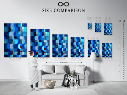 Consult our size comparison chart to choose the perfect artwork for your interior. This chart helps you visualize the scale of different art pieces. Find the ideal size for your geometric print. Enhance your home decor with the right artwork. Make an informed art purchase today.