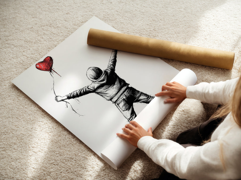 This is a woman rolling fine art poster paper. The paper is high-quality. This paper ensures vibrant colors. It is perfect for printing detailed artwork. Create stunning art prints with this fine art paper.