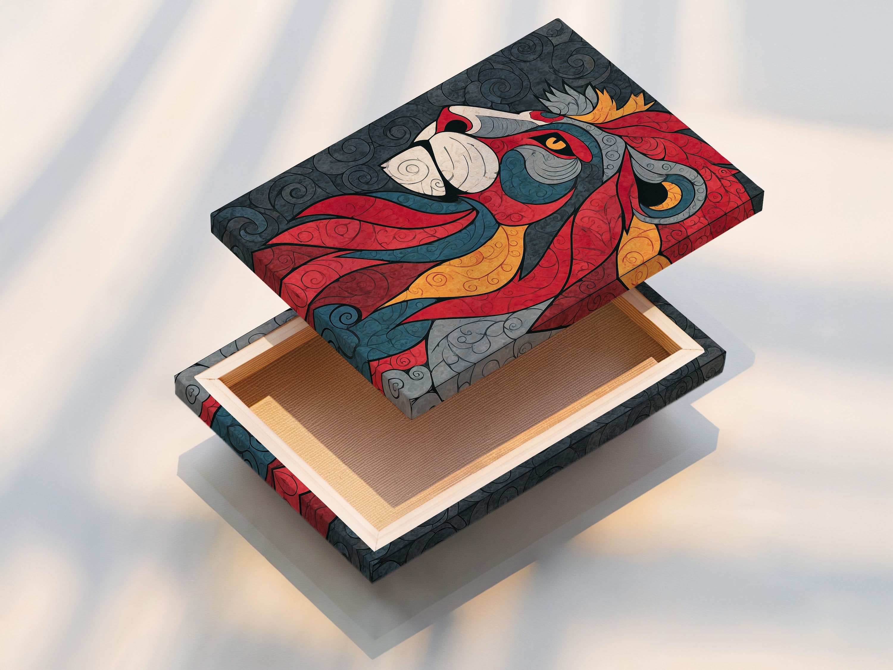 This is a high-quality stretched canvas print. The canvas print is stretched over a wooden frame. It is ready to hang. This provides a gallery-worthy look. The artwork is vibrant and detailed. The stretched canvas print will enhance any room.