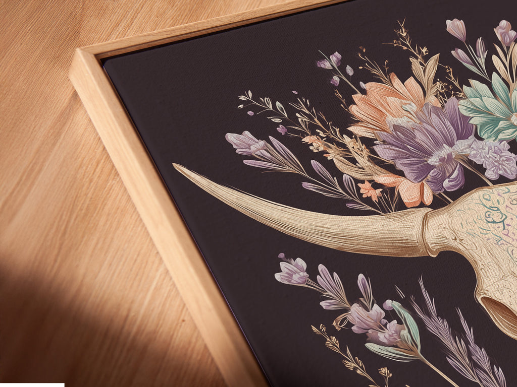 A close-up shot of a canvas print in a floating frame. The frame style gives the art a distinct suspended appearance. The artwork enhances depth and visual appeal. Perfect for modern interiors. The floating frame adds a gallery-like touch.