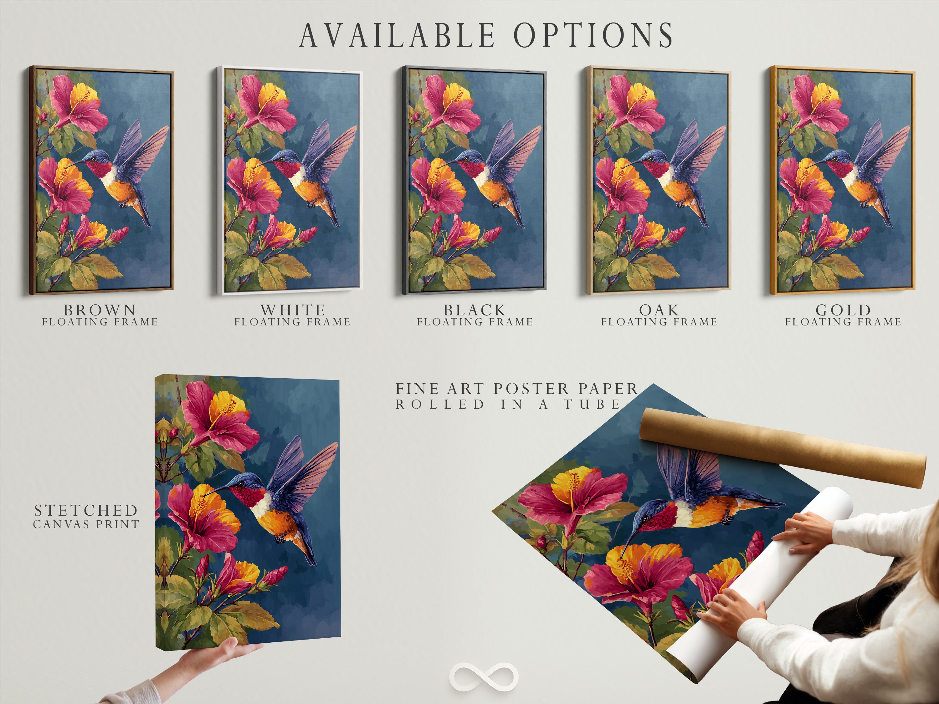Explore available options for displaying art. Including stretched canvas prints fine art poster paper and floating frames. Find the perfect medium to showcase your favorite artwork. Customize your art to match your style. Shop now.
