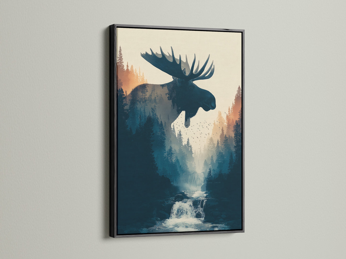 This artwork is featured in a black frame. A classic black frame adds sophistication. View how a black frame enhances artwork. Discover the timeless appeal of black framed art. Purchase your artwork with a sleek black frame.