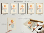 Available options include a stretched canvas print a fine art poster paper and a floating frame. This image shows the different ways customers can customize their artwork. Each option offers a unique aesthetic.
