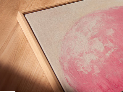 Close-up of a canvas print. The canvas is in a floating frame. The floating frame creates a modern and stylish look. This frame enhances the artwork. Discover the beauty of our floating frames.