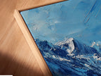 A close-up reveals the floating frame. This frame provides a unique and modern display. The artwork appears to float within the frame. The floating frame enhances the artwork's depth. View the art with a minimalist touch. This frame creates a sophisticated presentation.