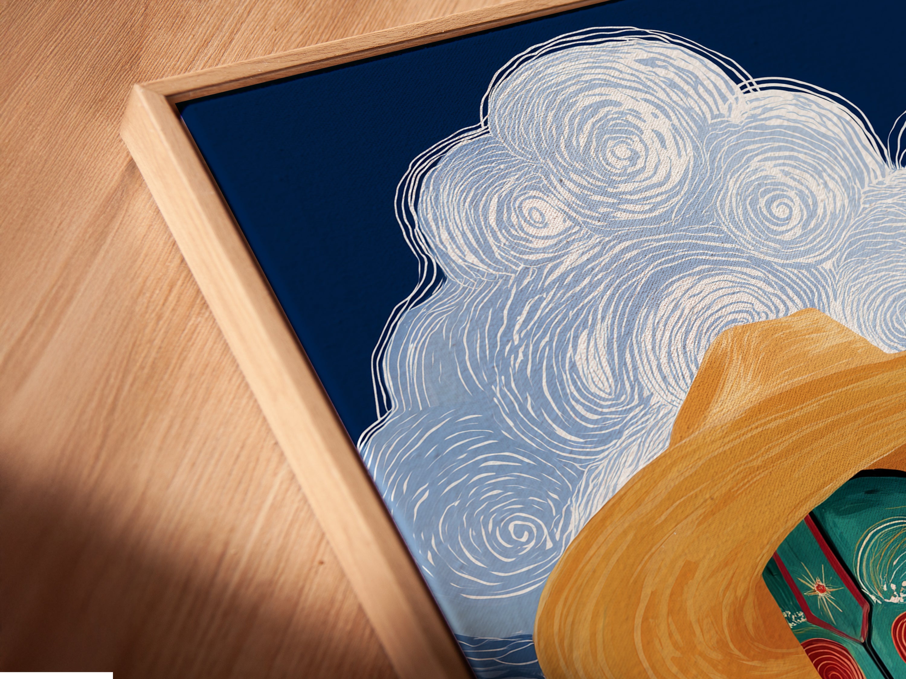 A close-up of a canvas print in a floating frame. The Cowgirl Boots art is beautifully displayed. Perfect for adding western charm. Enhance your countrycore decor with this unique piece. A stylish choice for farmhouse art.